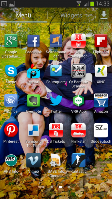 Blick auf die Vielzahl der installierten Apps