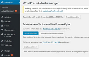 Wordpress ruft nach Updates